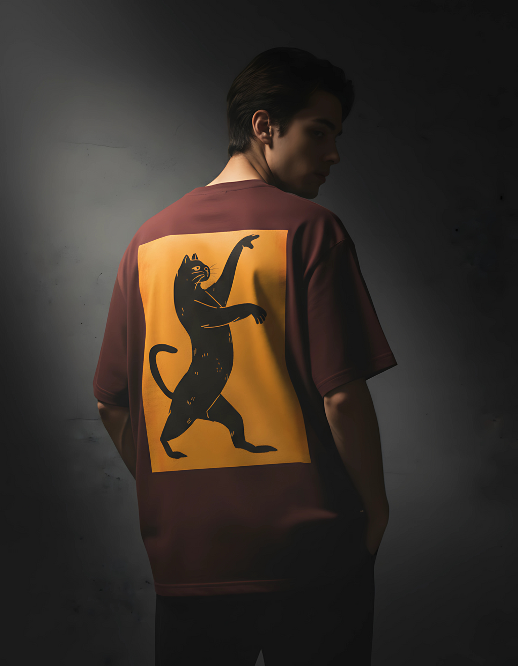 Black Cat Noir Unisex Oversized HeavyDuty T-Shirt