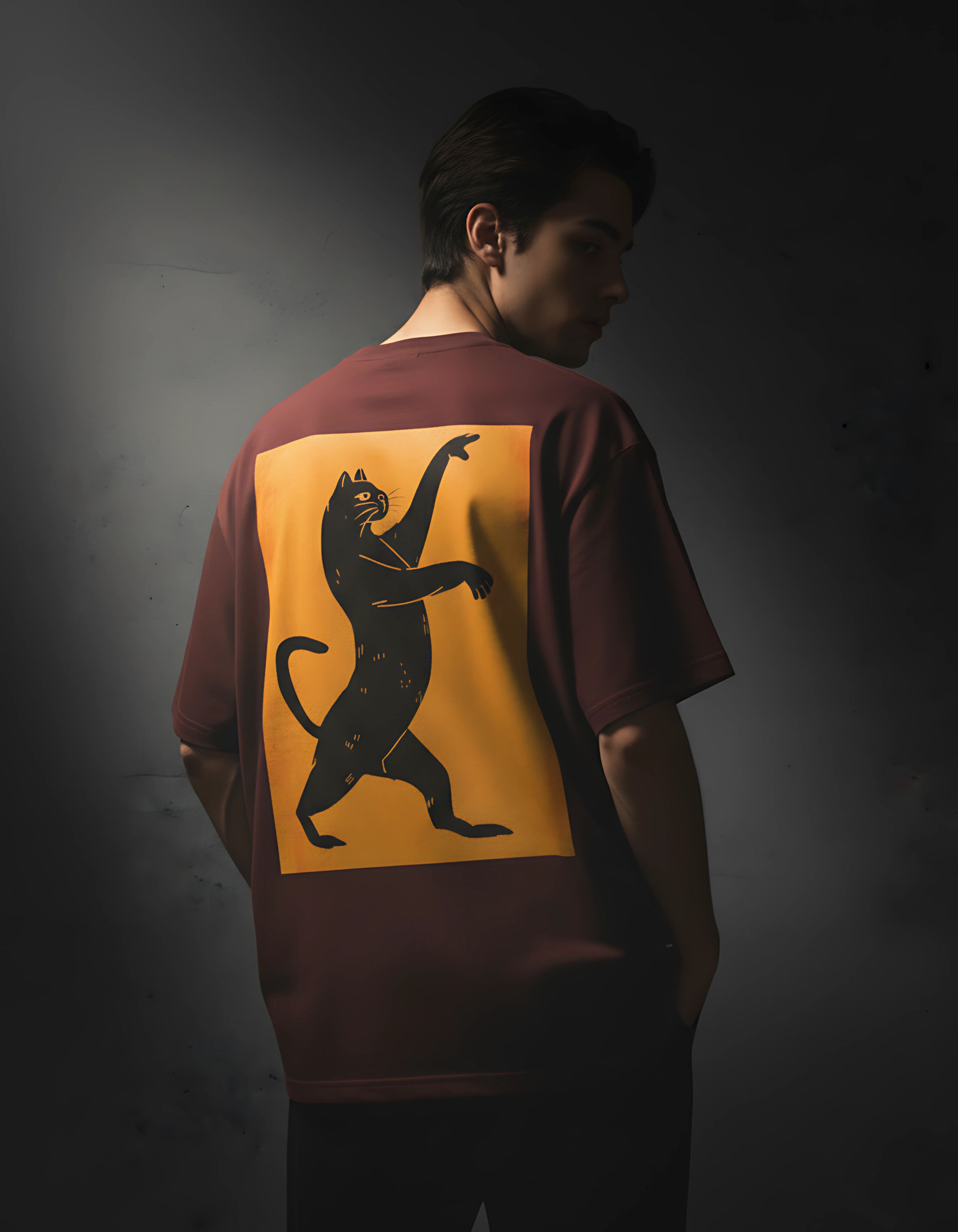 Black Cat Noir Unisex Oversized HeavyDuty T-Shirt