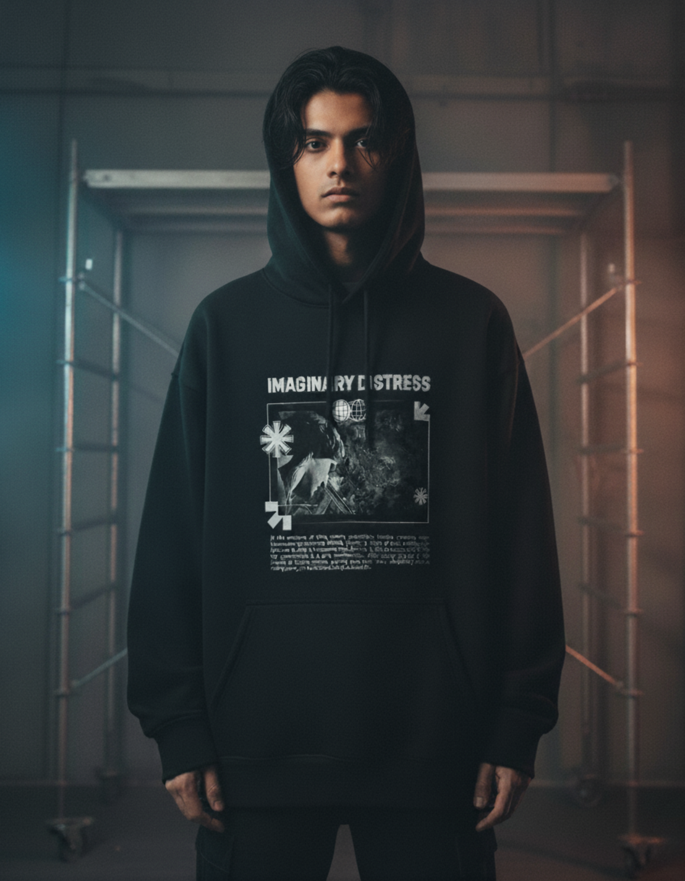 Distress Essential Oversized Unisex Hoodie