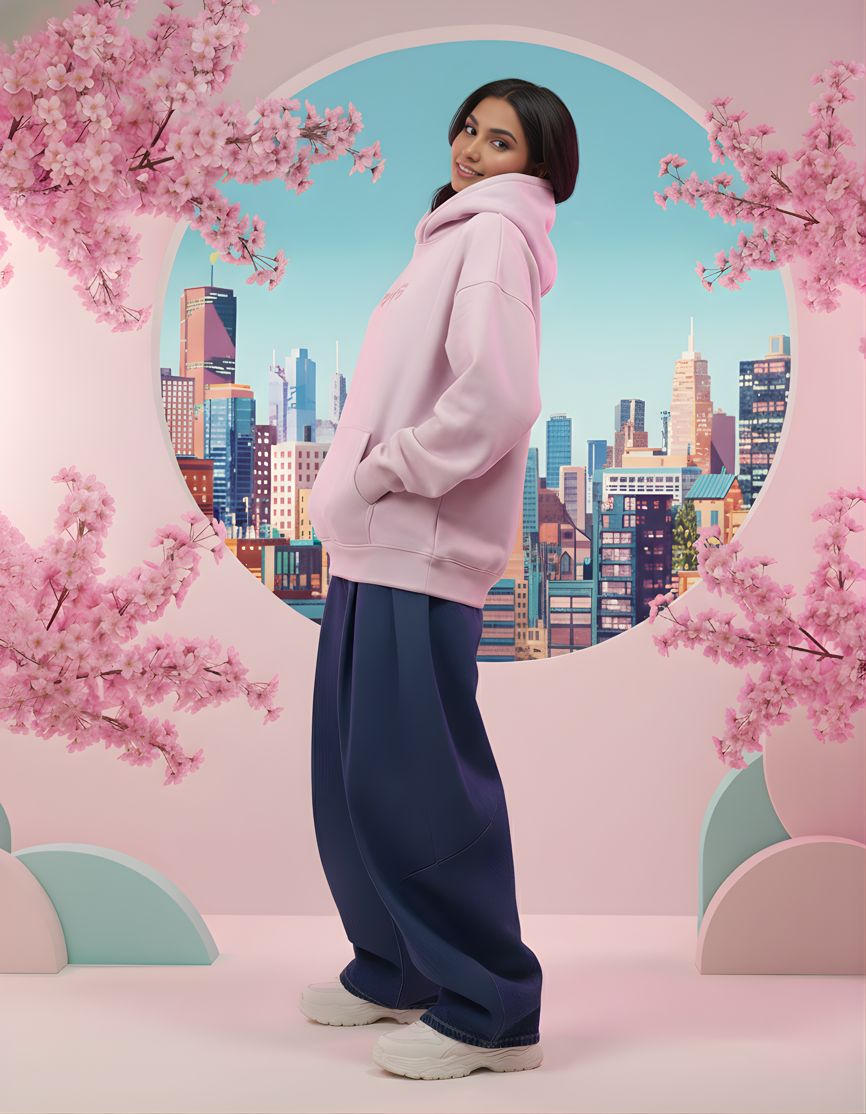 Sakura Essential Oversized Unisex Hoodie