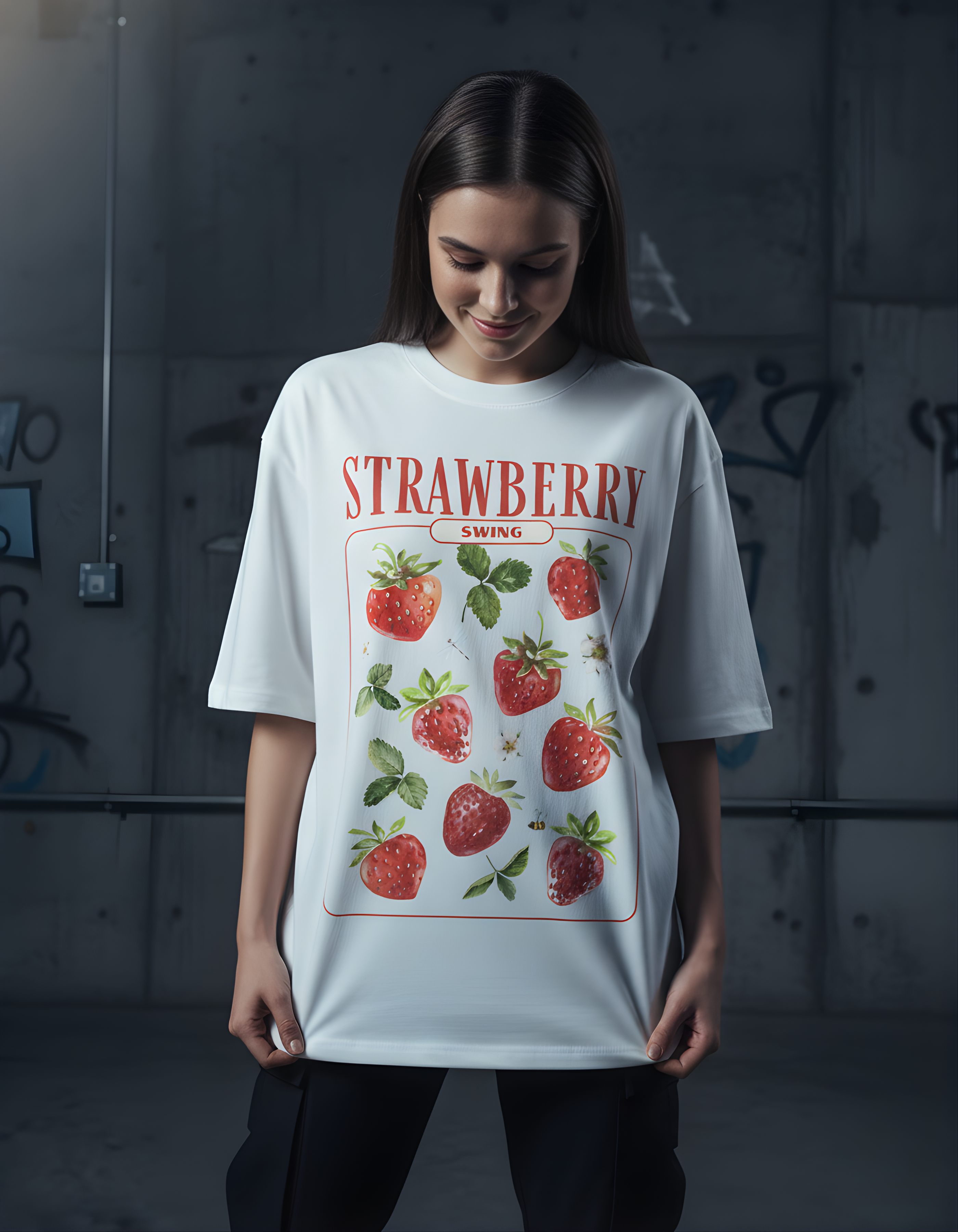 Strawberry Swing Unisex Oversized HeavyDuty T-Shirt