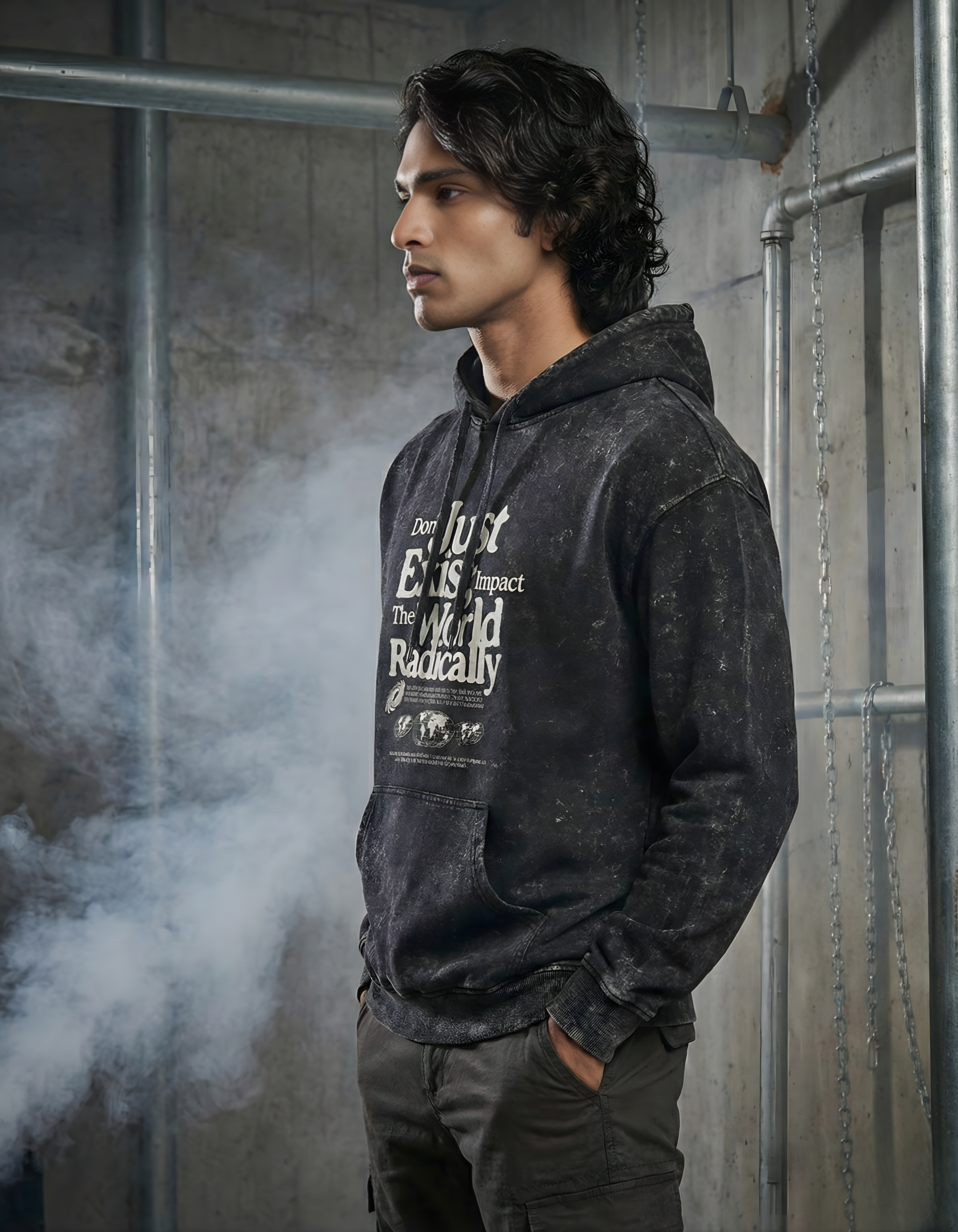 Impact Acid Washed Oversized Hoodie