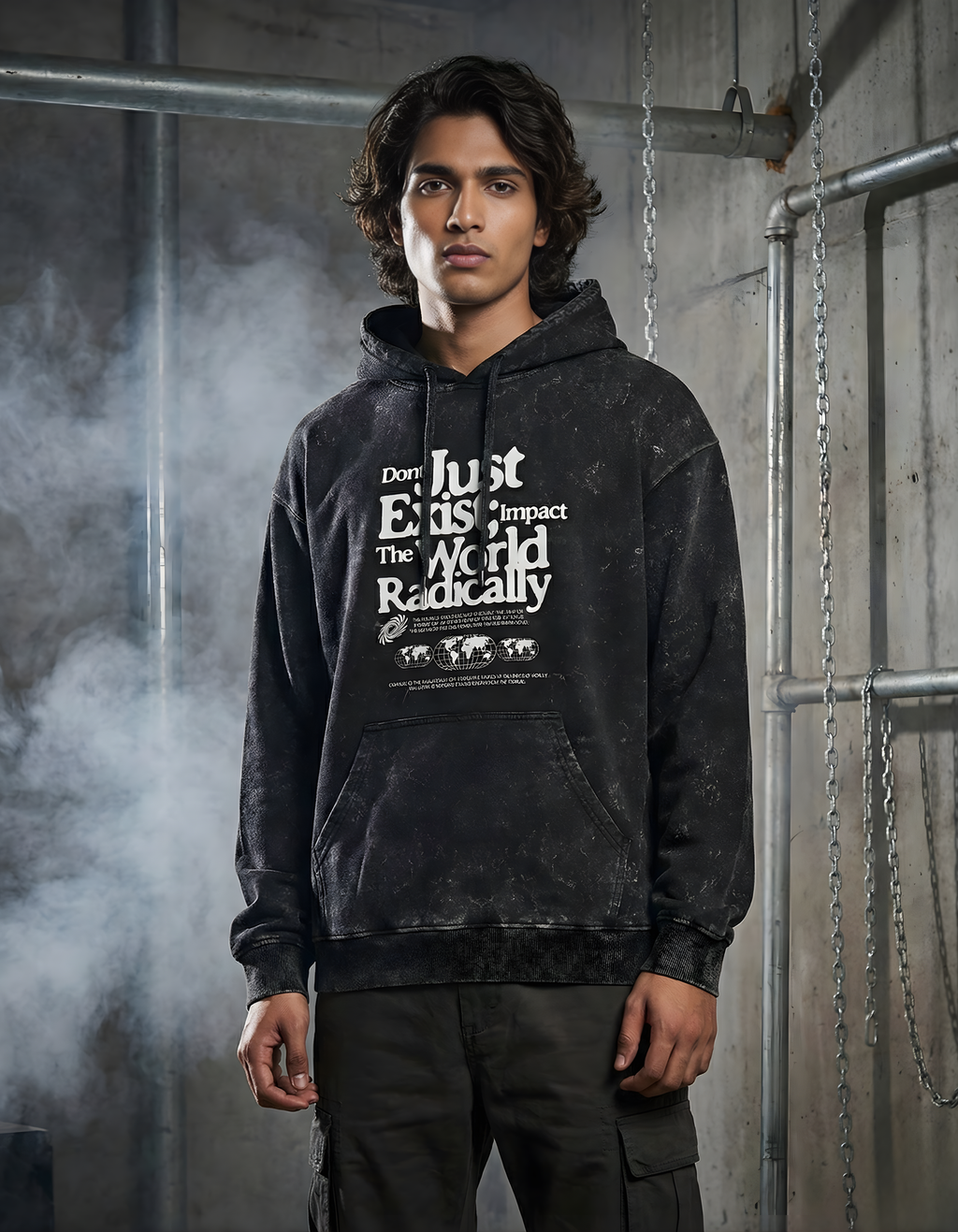 Impact - Acid Washed Oversized Hoodie | 300 GSM Vintage Finish