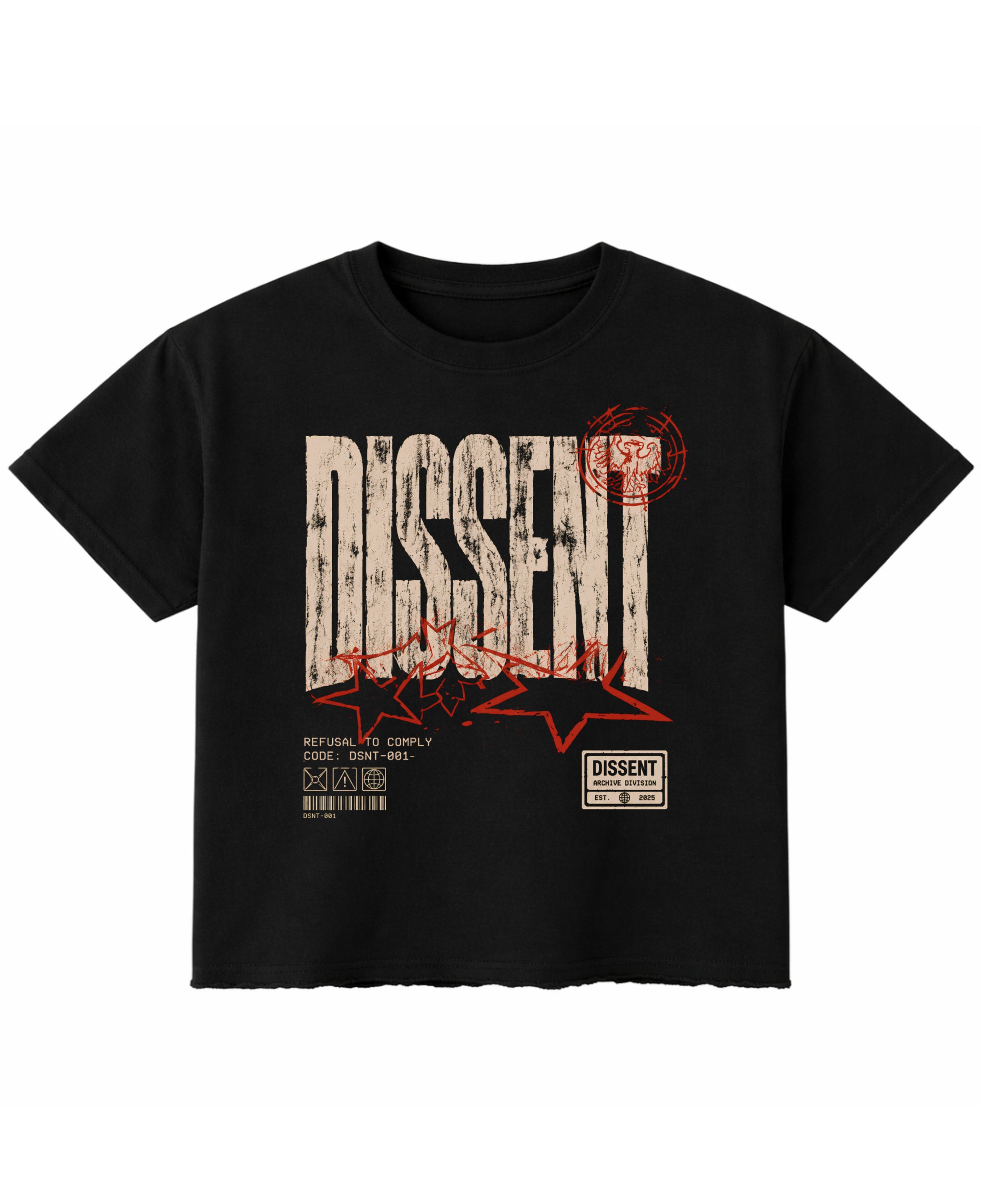 Black Boxy Fit T-shirt Front Design