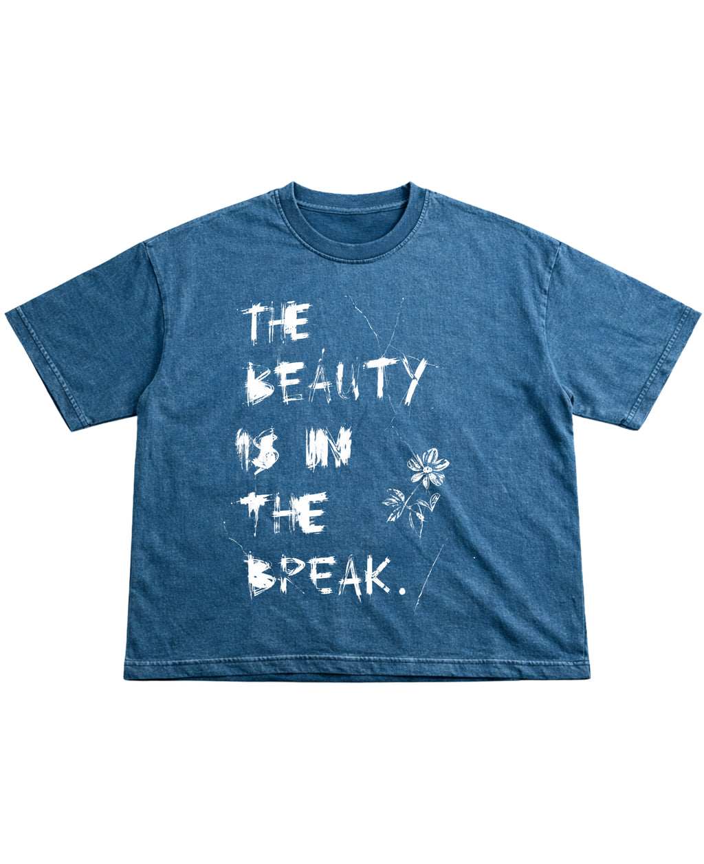 Denim Wash Boxy Fit T-shirt Front Design