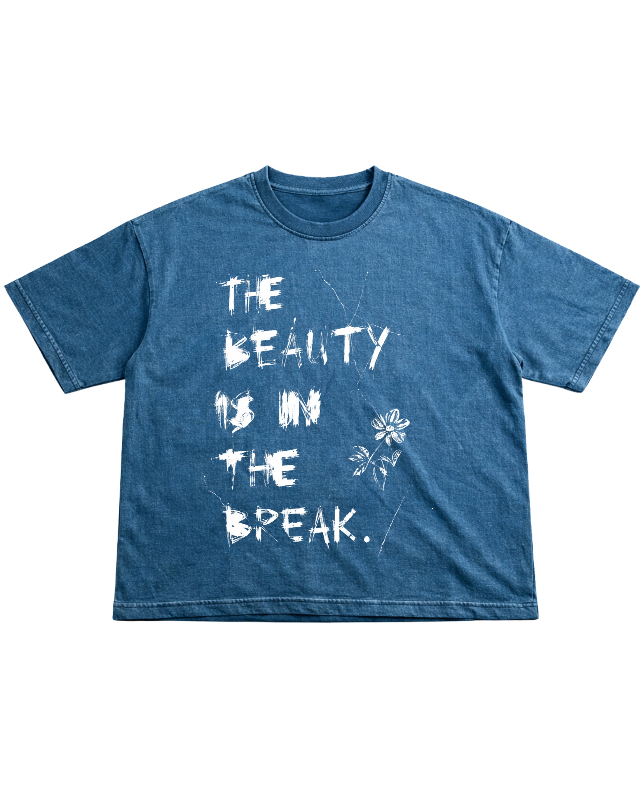 Denim Wash Boxy Fit T-shirt Front Design