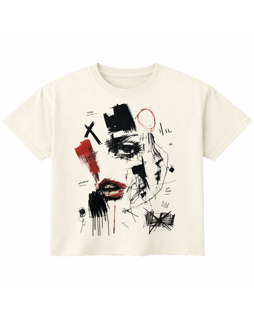 Off White Boxy Fit T-shirt Front Design