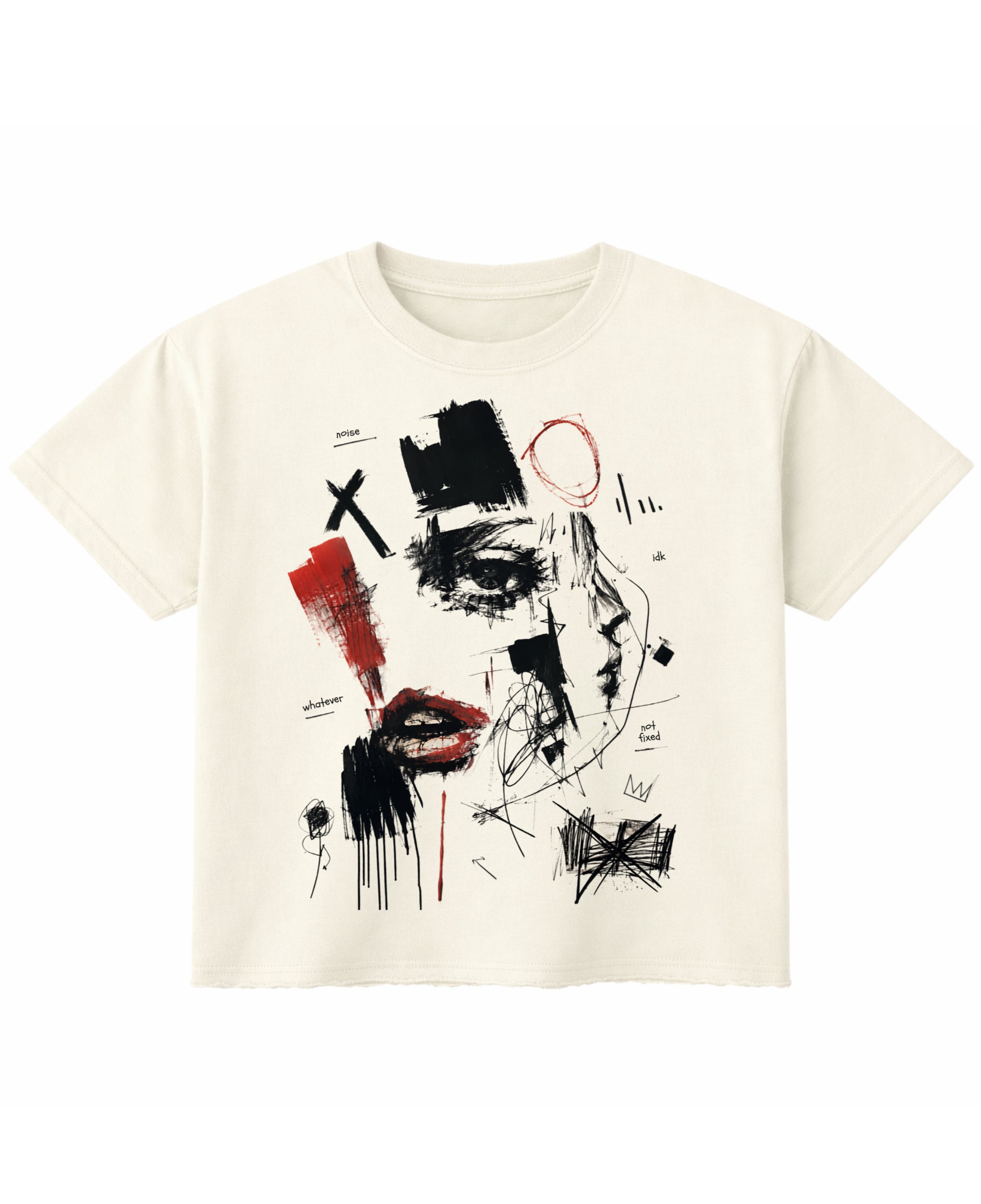 Off White Boxy Fit T-shirt Front Design