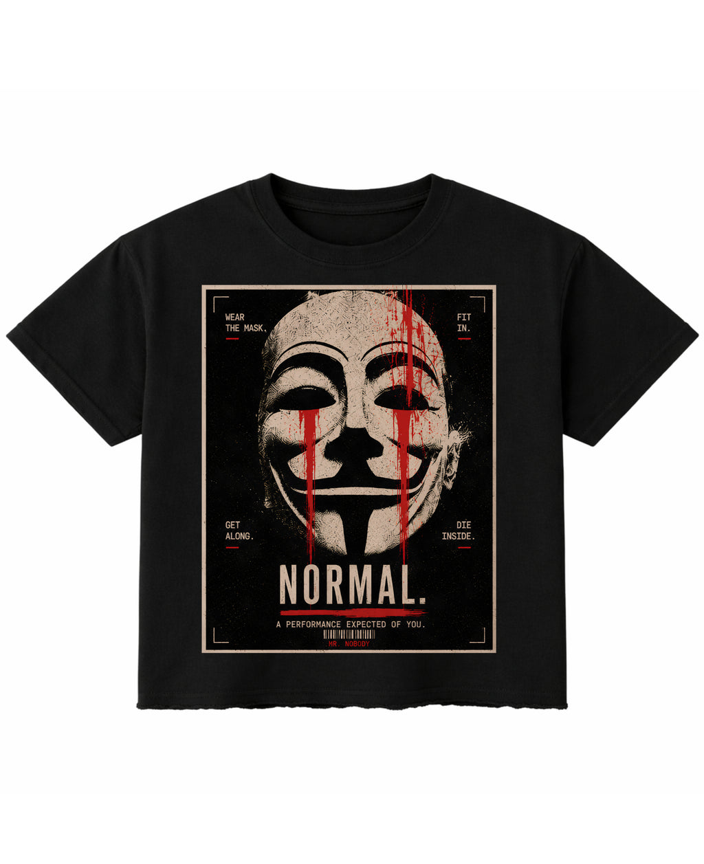 Black Boxy Fit T-shirt Front Design