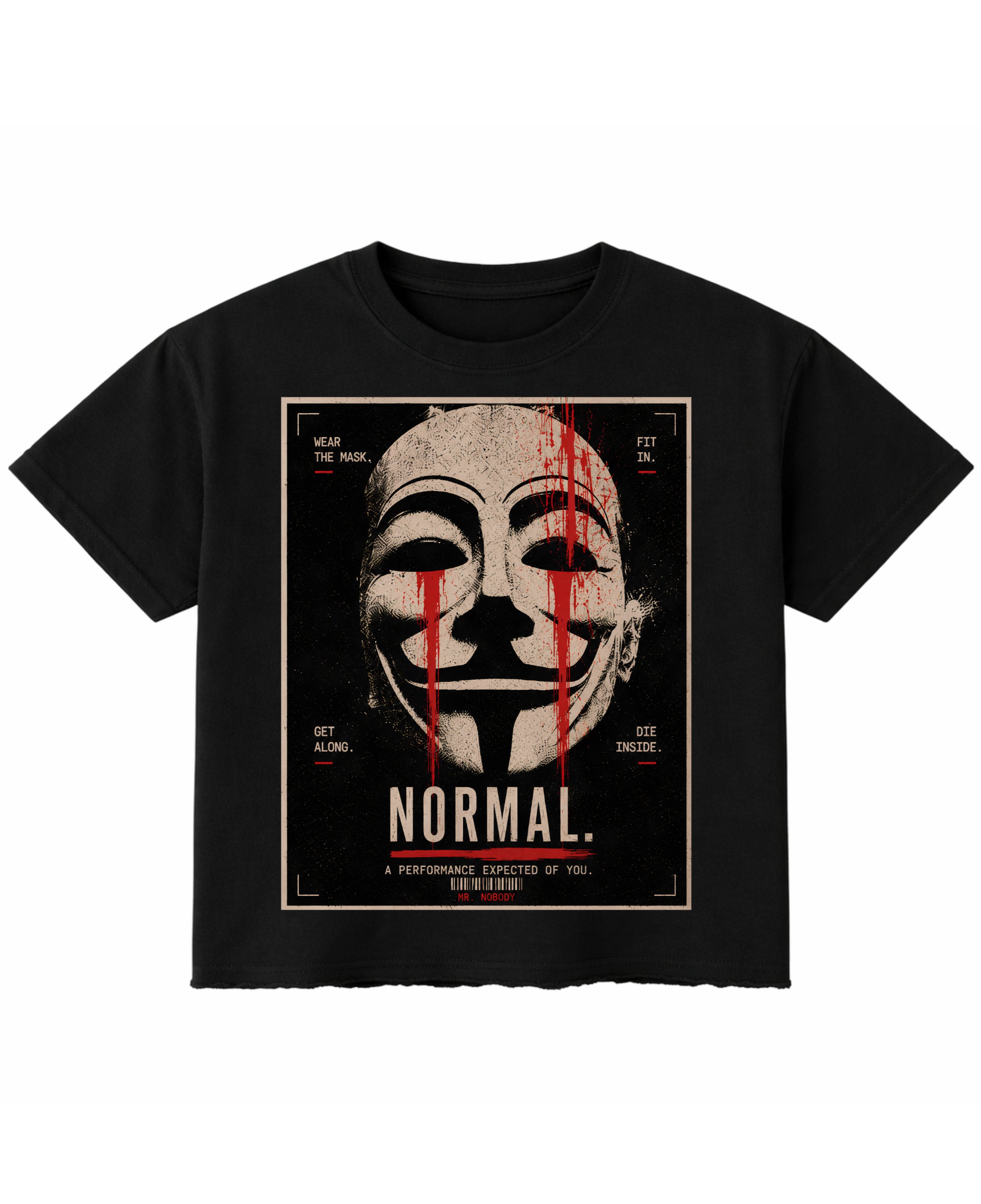 Black Boxy Fit T-shirt Front Design