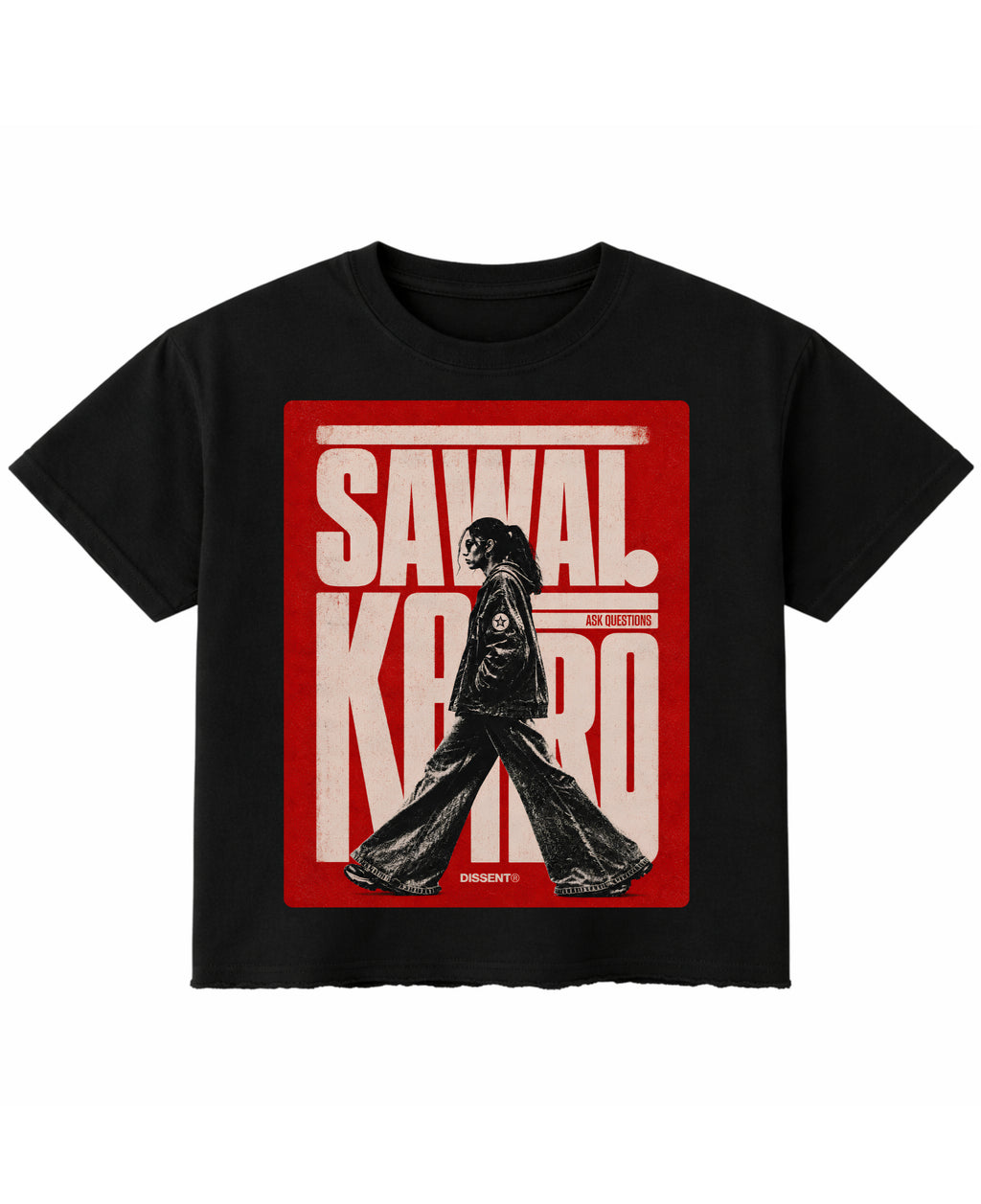Black Boxy Fit T-shirt Front Design