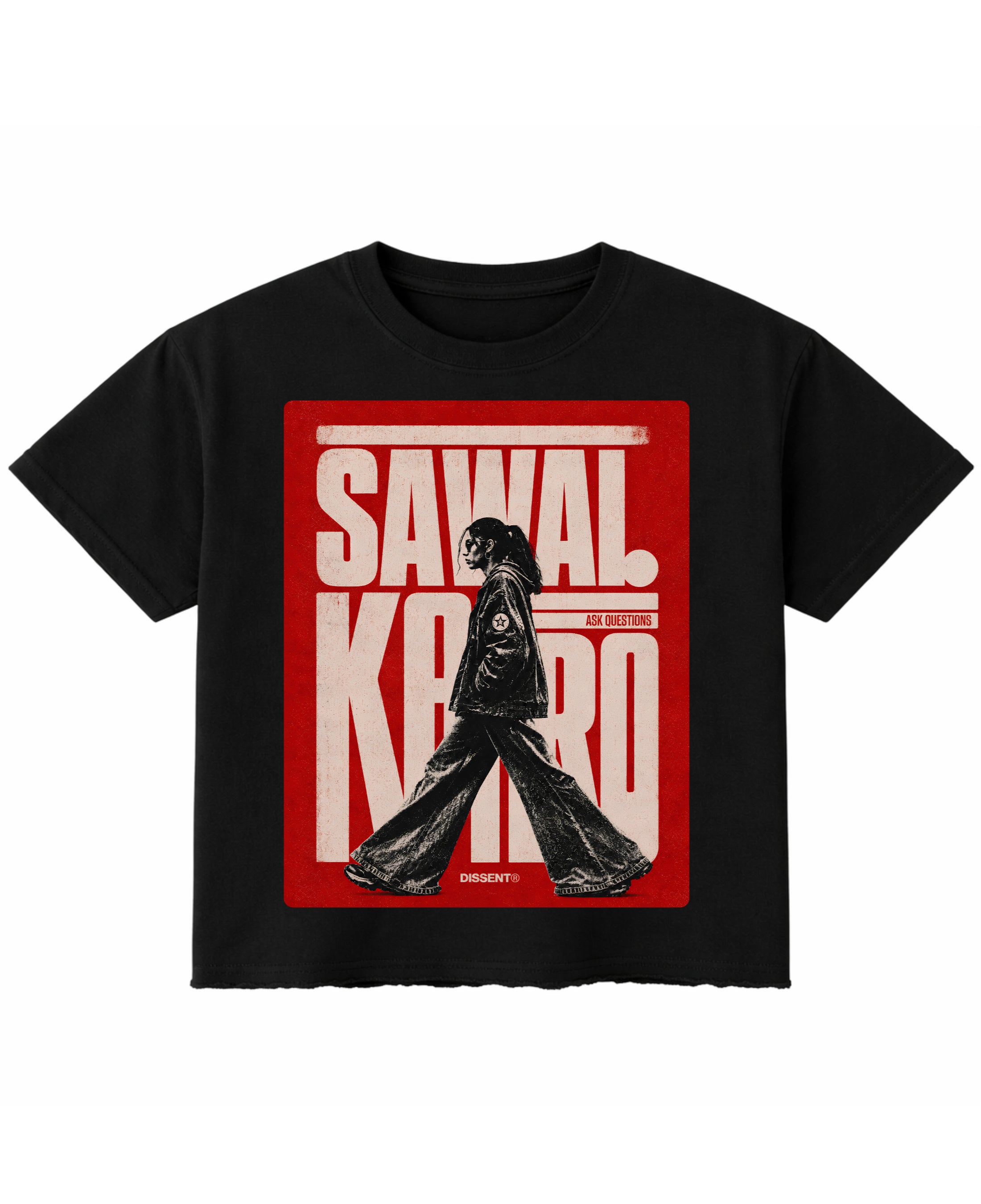 Black Boxy Fit T-shirt Front Design
