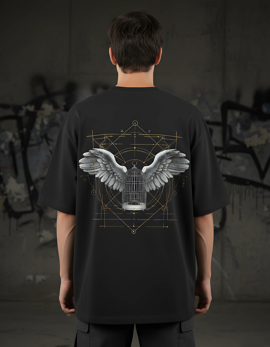Caged Ascension Unisex Oversized HeavyDuty T-Shirt
