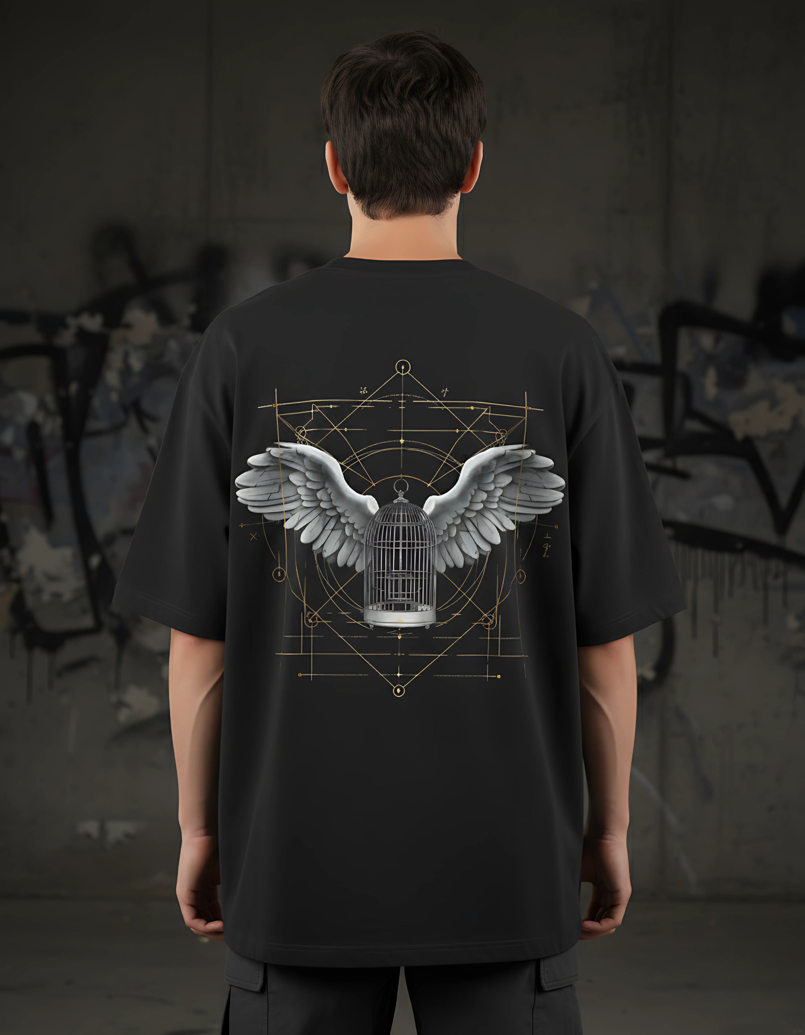 Caged Ascension Unisex Oversized HeavyDuty T-Shirt